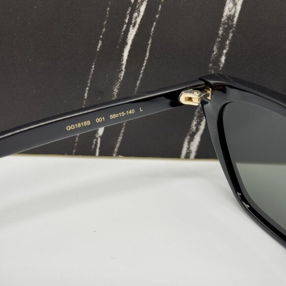 NEW GG1815S 001 GUCCI CAT EYE BLACK WOMEN GUCCI SUNGLASSES - Picture 7 of 9